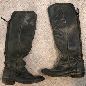 Steve Madden black knee-high boots with zipper